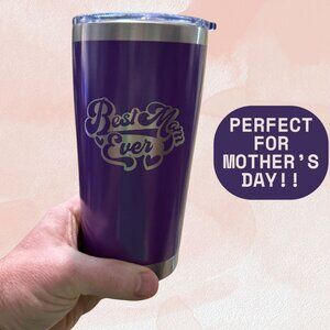 "Best Mom Ever" engraved purple travel tumbler mug for Mother's Day!